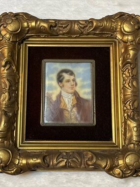 Antique 19th Century Robert Burns Poet Portrait Engraving Victorian Scotland